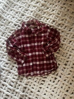 Ruff Hewn Kids' Maroon Plaid Button-Front Shirt